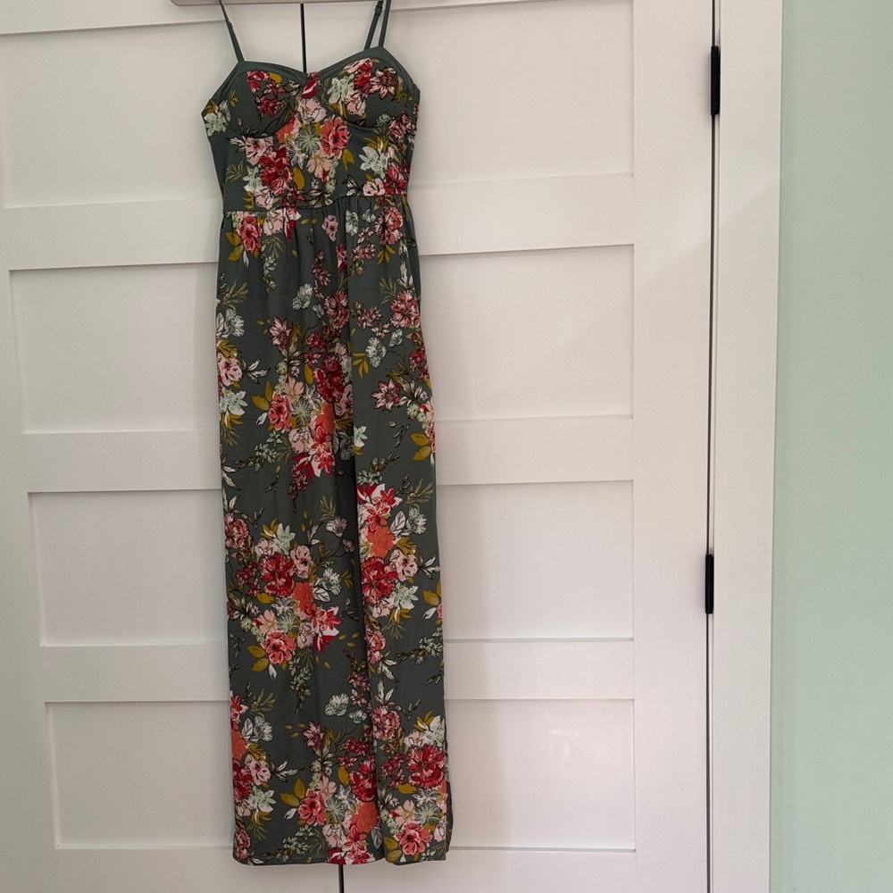 Floral Print Maxi Dress with Corset Top